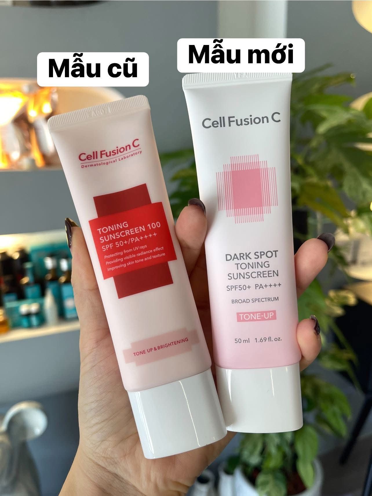Kem chống nắng Cell Fusion C Toning Sunscreen 100 SPF50+/PA+++ 50ml ( màu hồng - nâng tông da trắng hồng )