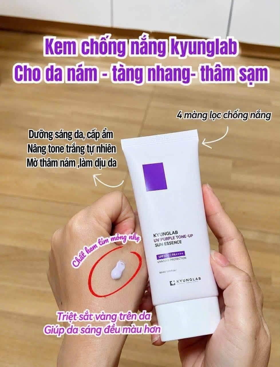 Kem Chống Nắng Hiệu Chỉnh Tông Da KyungLab UV Purple Tone-Up Sun Essence SPF 50+ PA++++ (50ml)