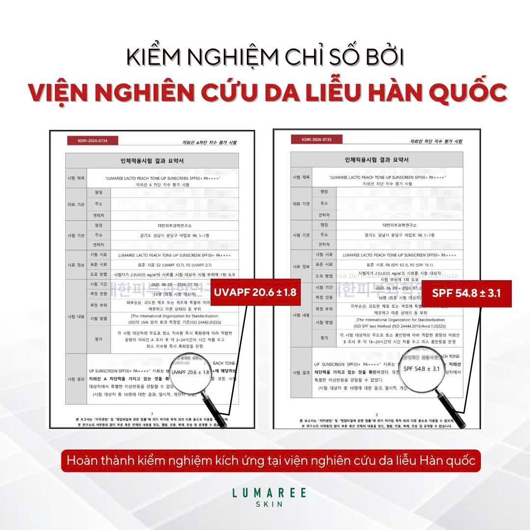 Kem Chống Nắng Dưỡng Sáng Lumaree Lacto Peach Tone-Up Suncreen 50ml