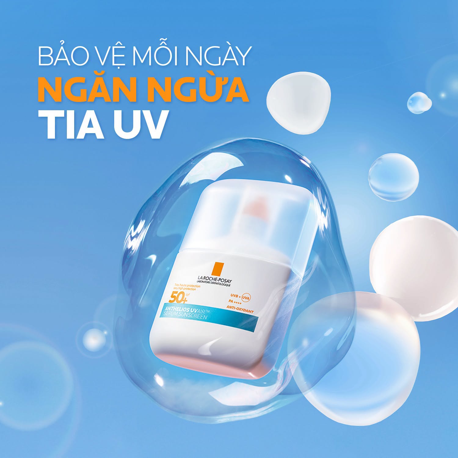 Kem chống nắng thấm nhanh, không nhờn rít La Roche-Posay Anthelios Uvair Serum Solaire SPF 50+ PA++++ (50ml)
