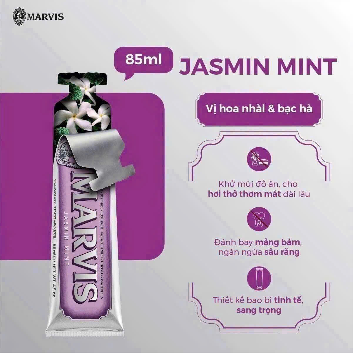 Kem đánh răng Marvis Whitening Mint 85ml