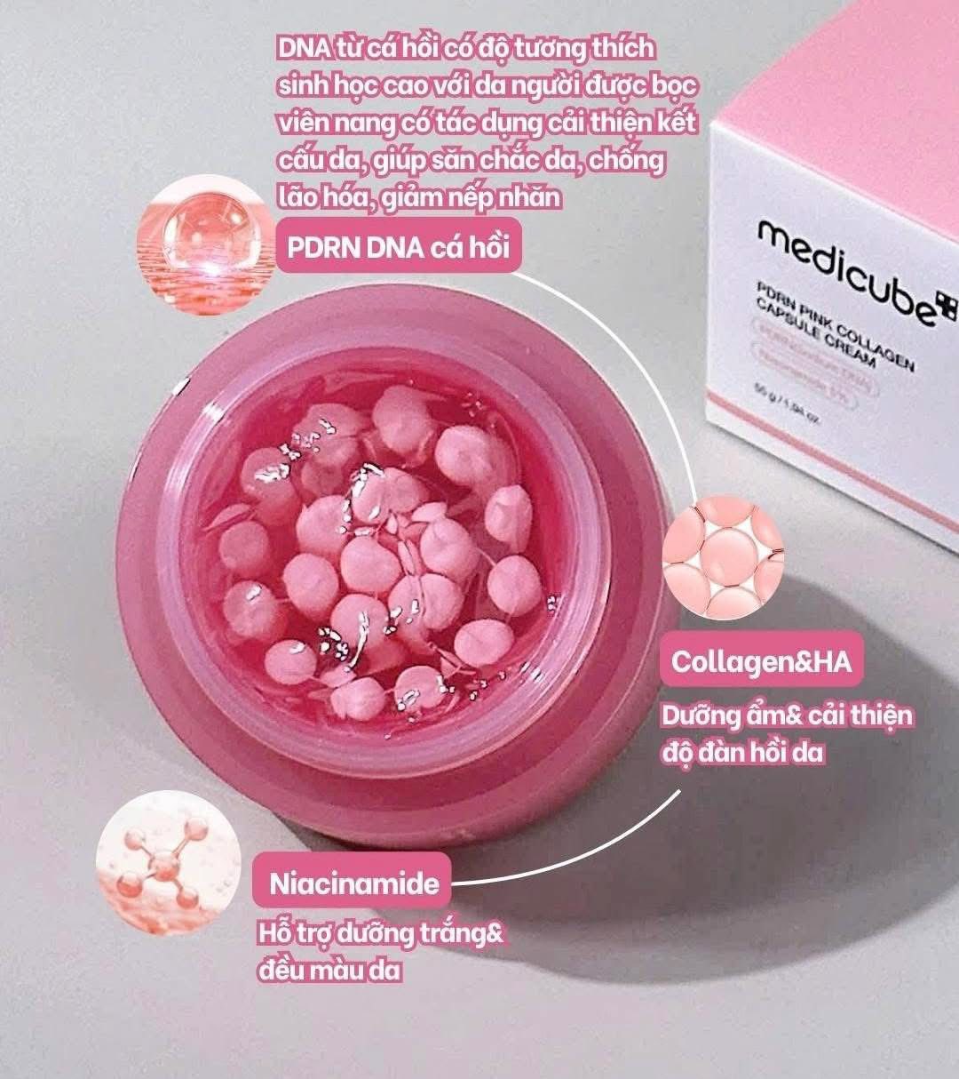 Kem dưỡng Medicube PDRN Pink Collagen Capsule Cream 55g