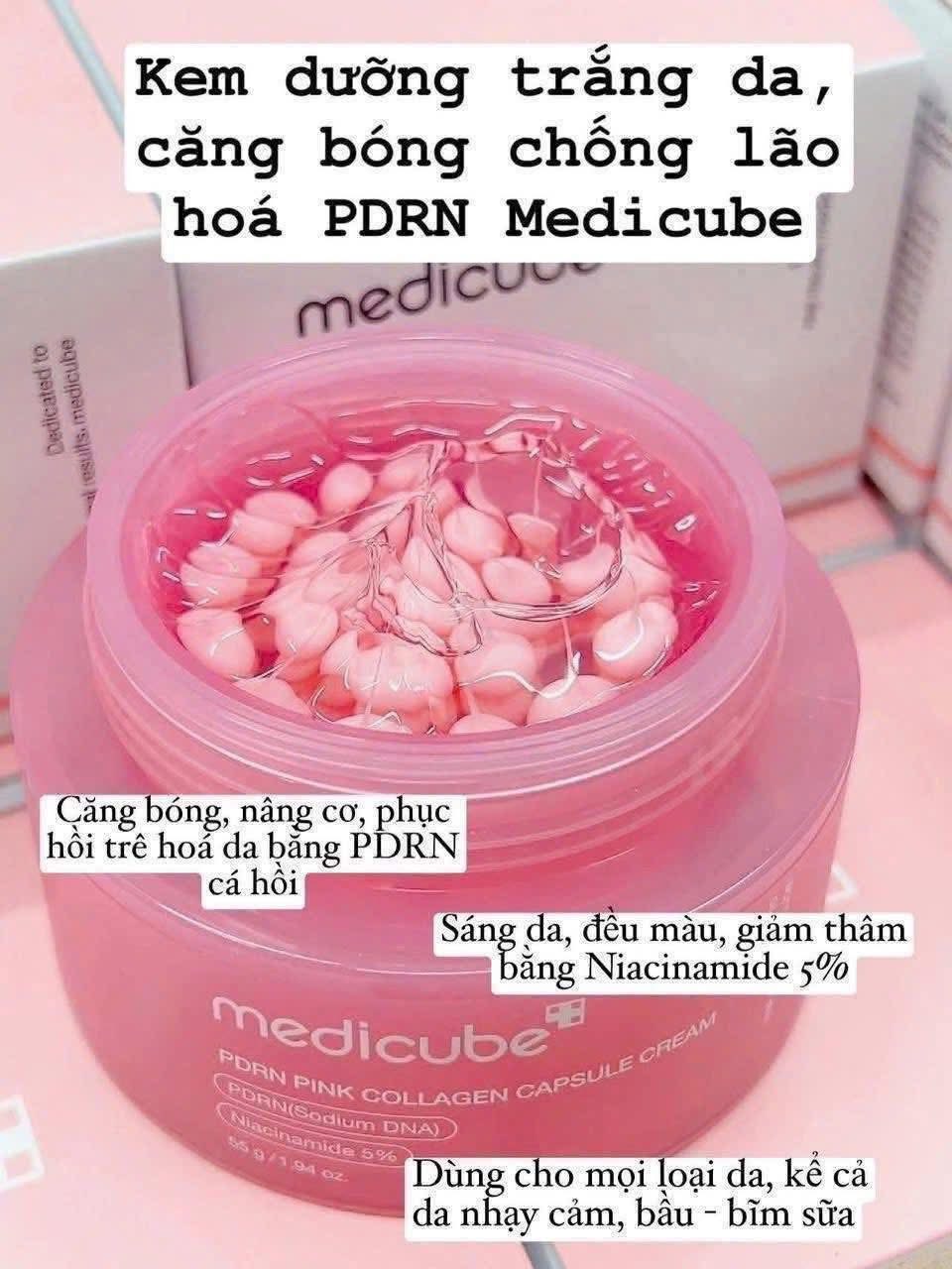 Kem dưỡng Medicube PDRN Pink Collagen Capsule Cream 55g