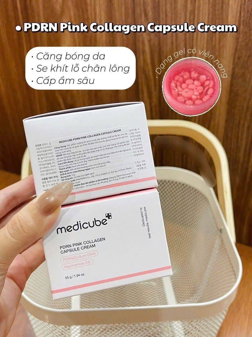 Kem dưỡng Medicube PDRN Pink Collagen Capsule Cream 55g