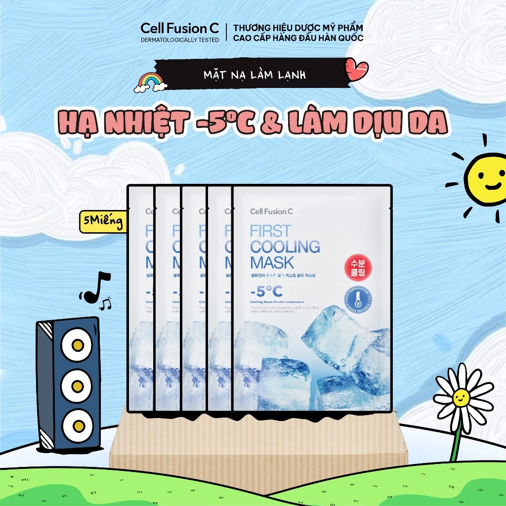 Mặt Nạ Cell Fusion C Hạ Nhiệt Và Làm Dịu Da 27g - hộp 5 miếng