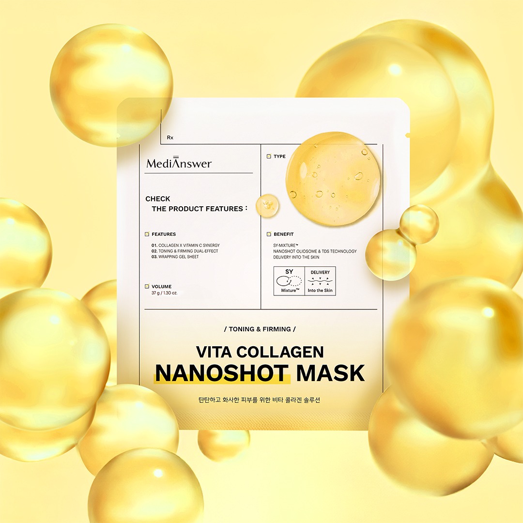 Mặt Nạ Thạch Medianswer Sáng Mịn Da Vita Collagen NanoShot Mask- Hôp 5 miếng