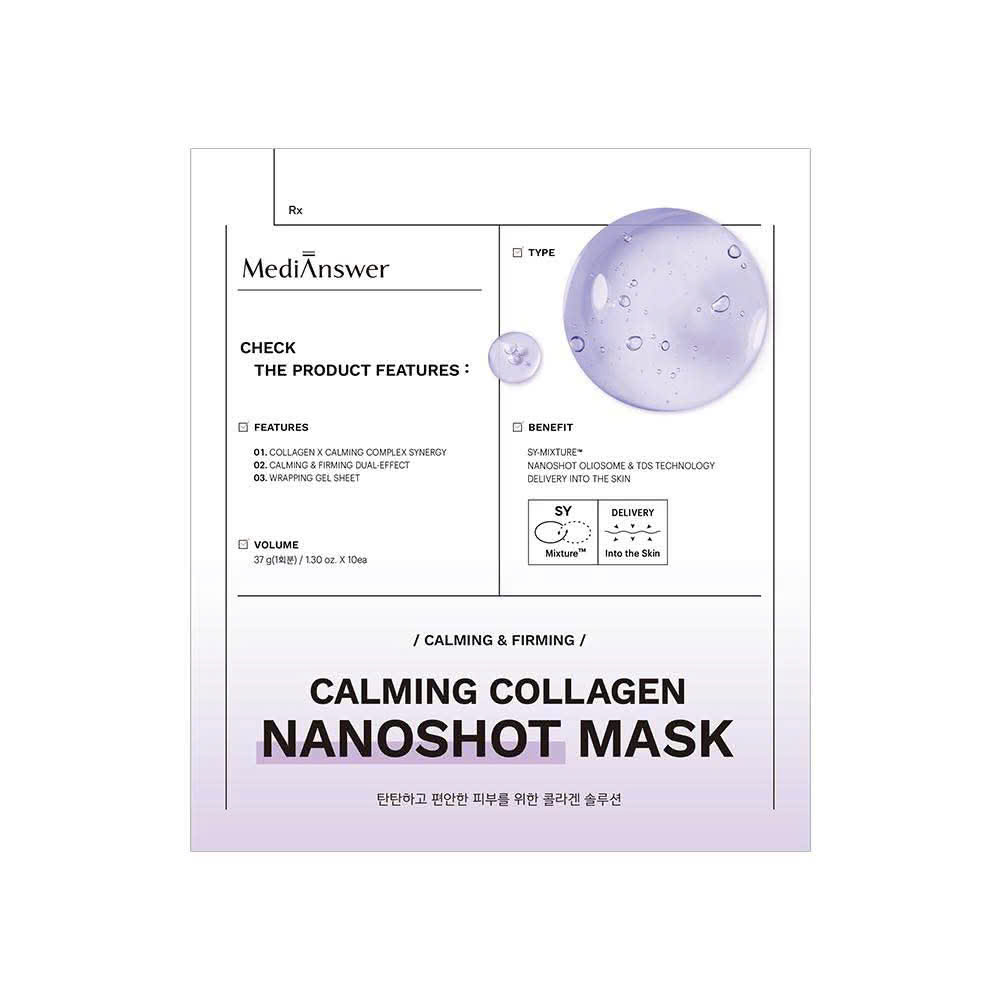 Mặt Nạ Thạch Medianswer Phục Hồi Dịu Da Calming Collagen Nanoshot Mask - Hộp 5 miếng