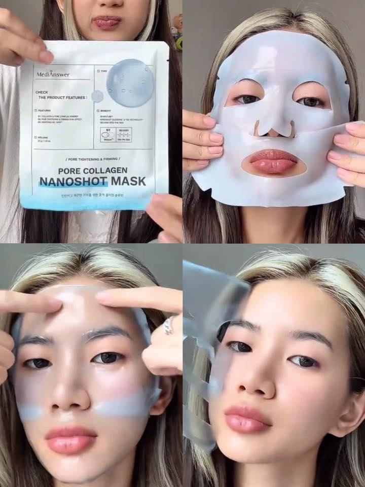 Mặt Nạ Thạch Medianswer Thu Nhỏ Lỗ Chân Lông Pore Collagen NanoShot Mask - Hộp 5 miếng