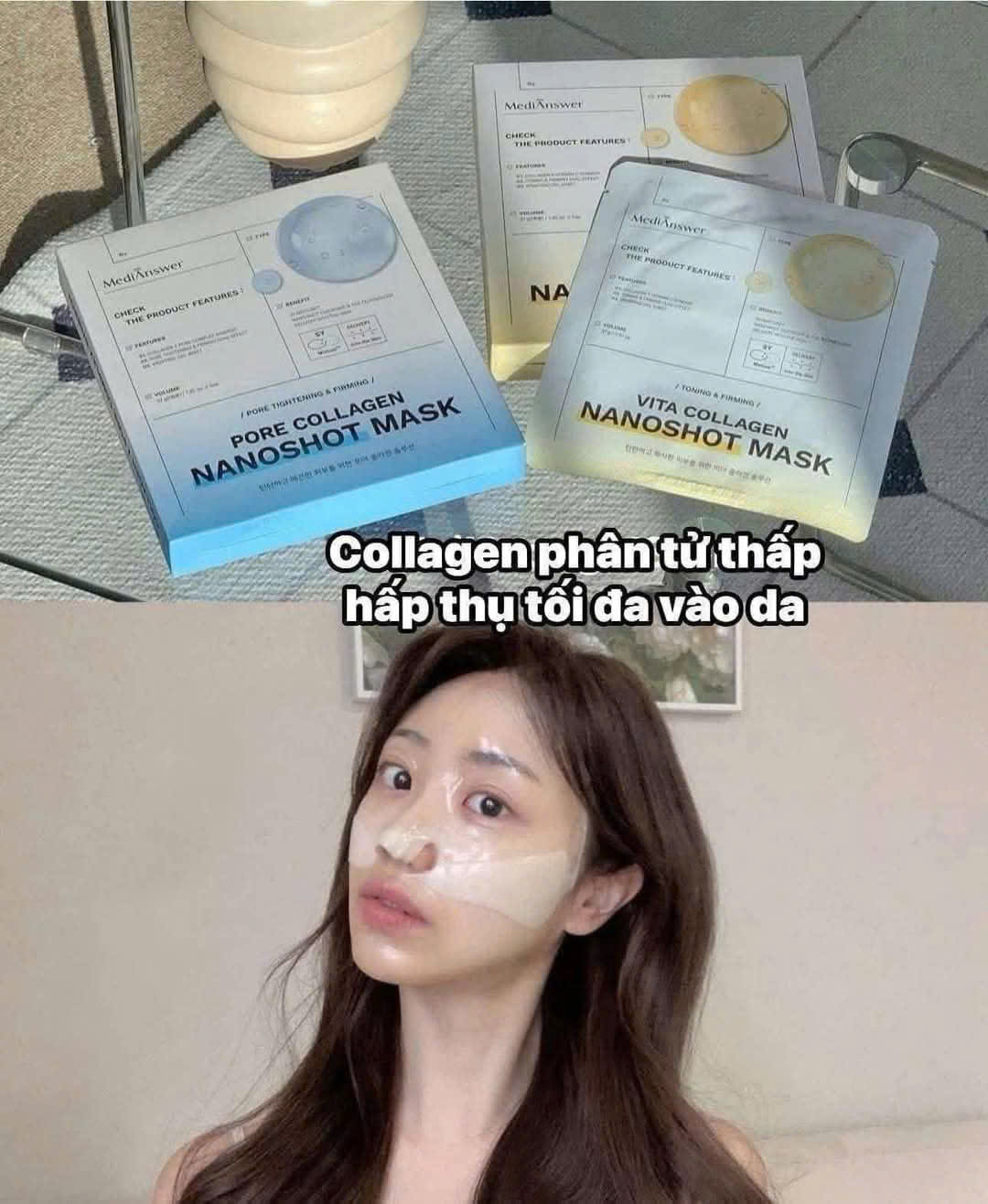 Mặt Nạ Thạch Medianswer Thu Nhỏ Lỗ Chân Lông Pore Collagen NanoShot Mask - Hộp 5 miếng