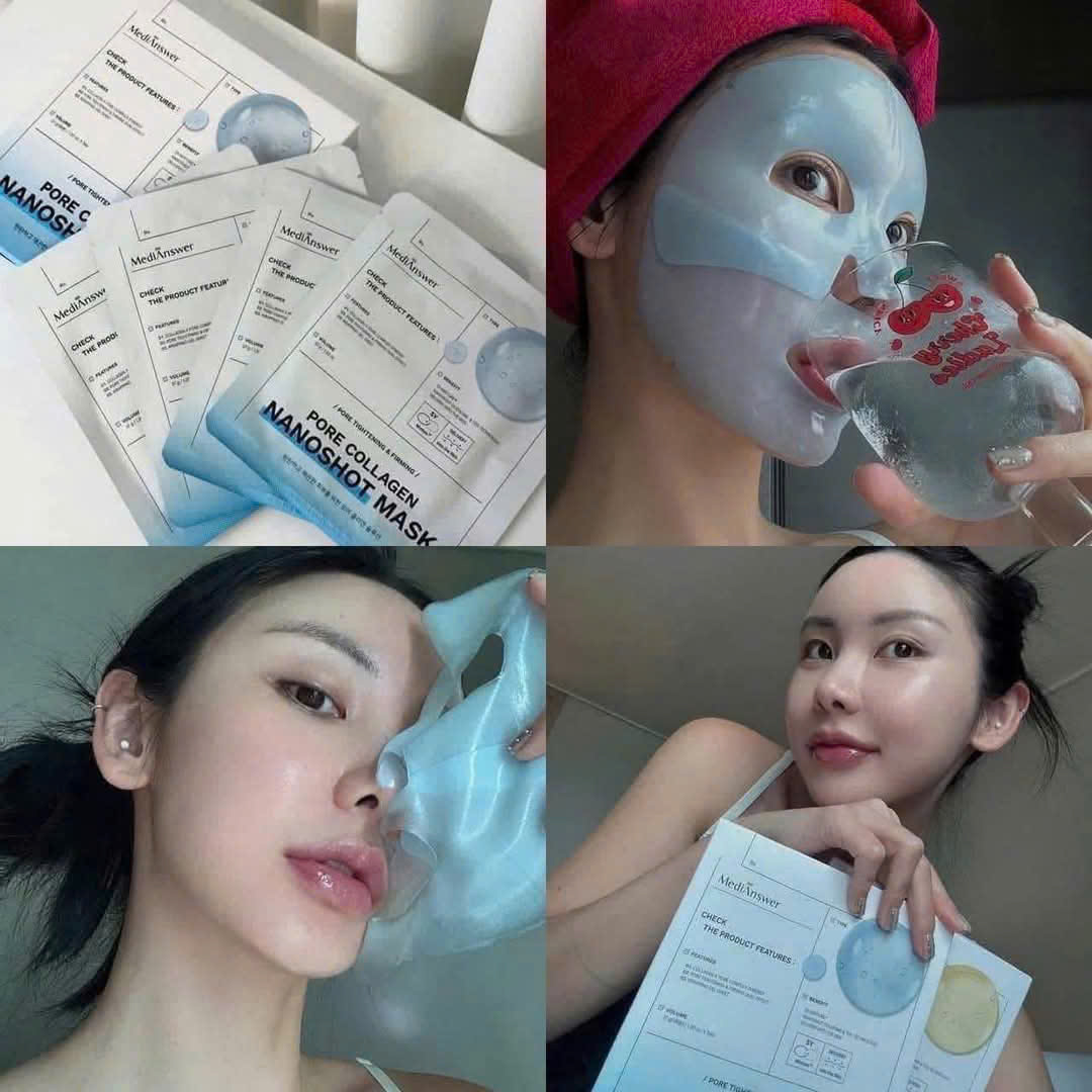 Mặt Nạ Thạch Medianswer Thu Nhỏ Lỗ Chân Lông Pore Collagen NanoShot Mask - Hộp 5 miếng