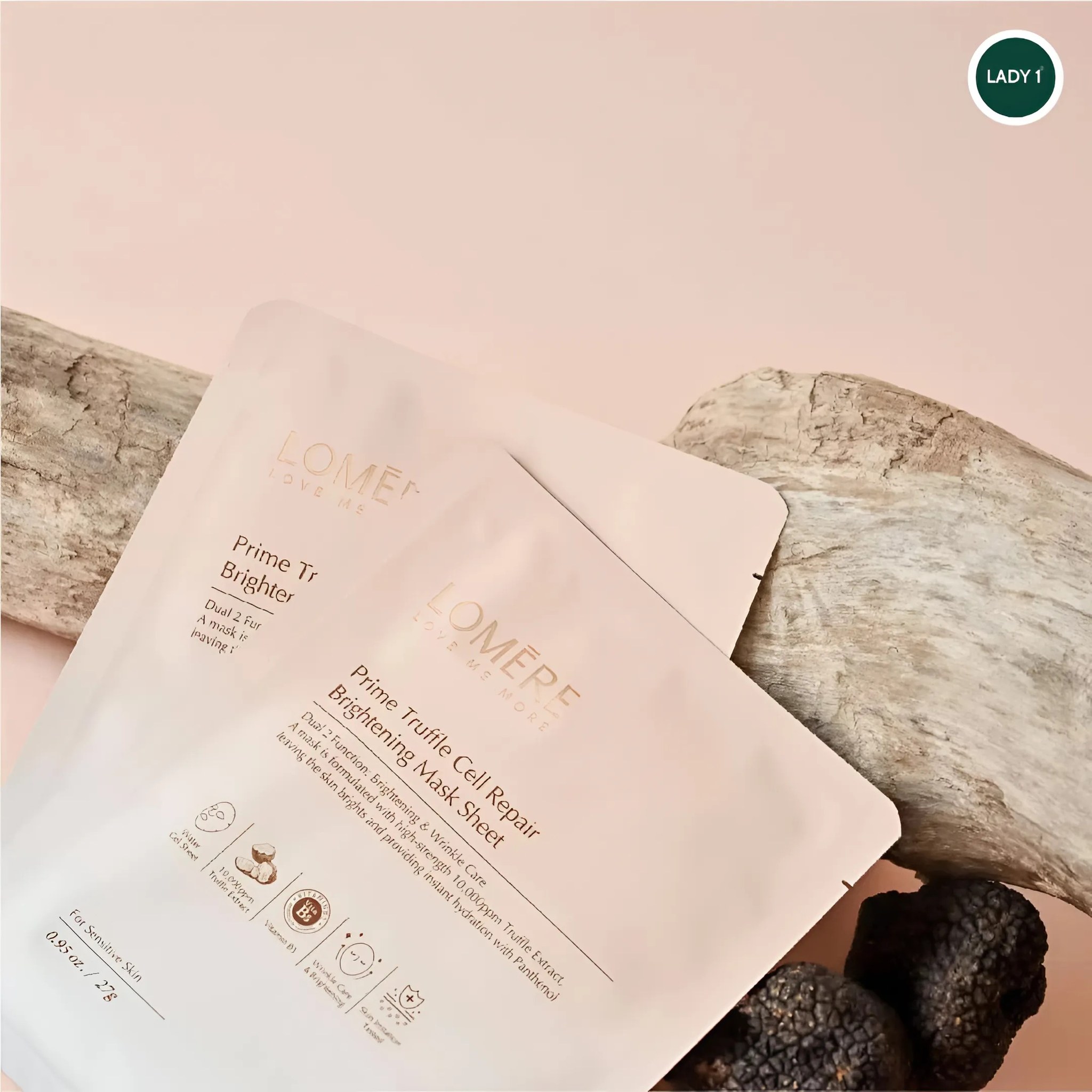 Mặt Nạ Trắng Da Phục Hồi Nấm Cục Truffle Lomere -Hộp 10 miếng