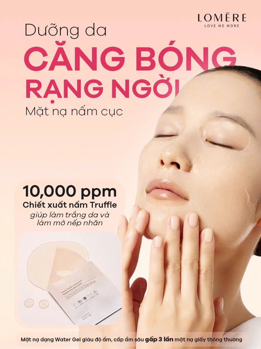 Mặt Nạ Trắng Da Phục Hồi Nấm Cục Truffle Lomere -Hộp 10 miếng