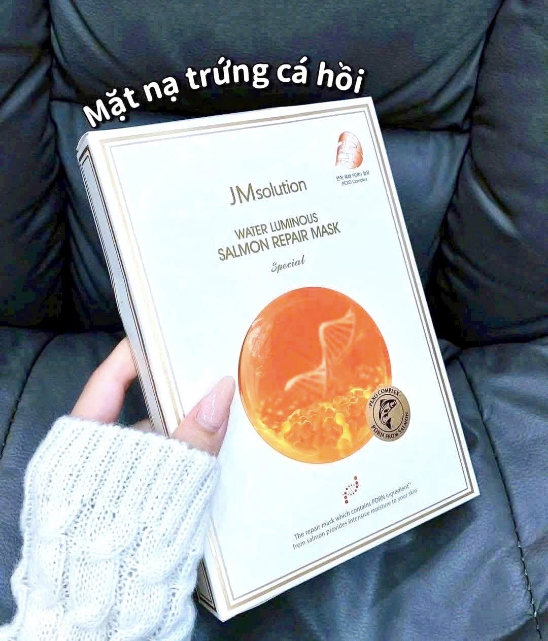 Mặt Nạ Trứng Cá Hồi Phục Hồi Da JM solution - Hộp 5 Miếng