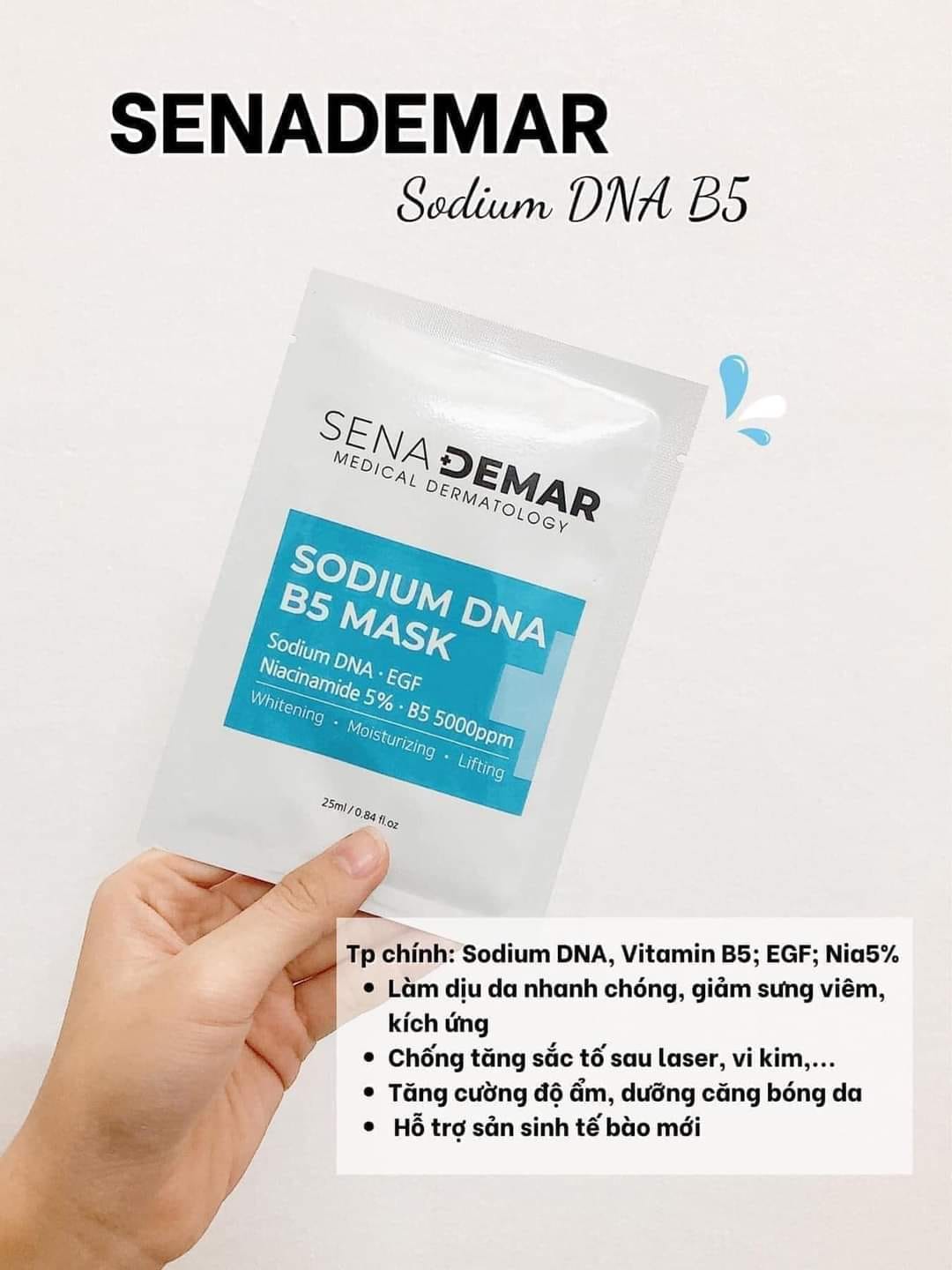 Mặt nạ cấp ẩm, dưỡng trắng, phục hồi da Sena Demar Sodium DNA B5