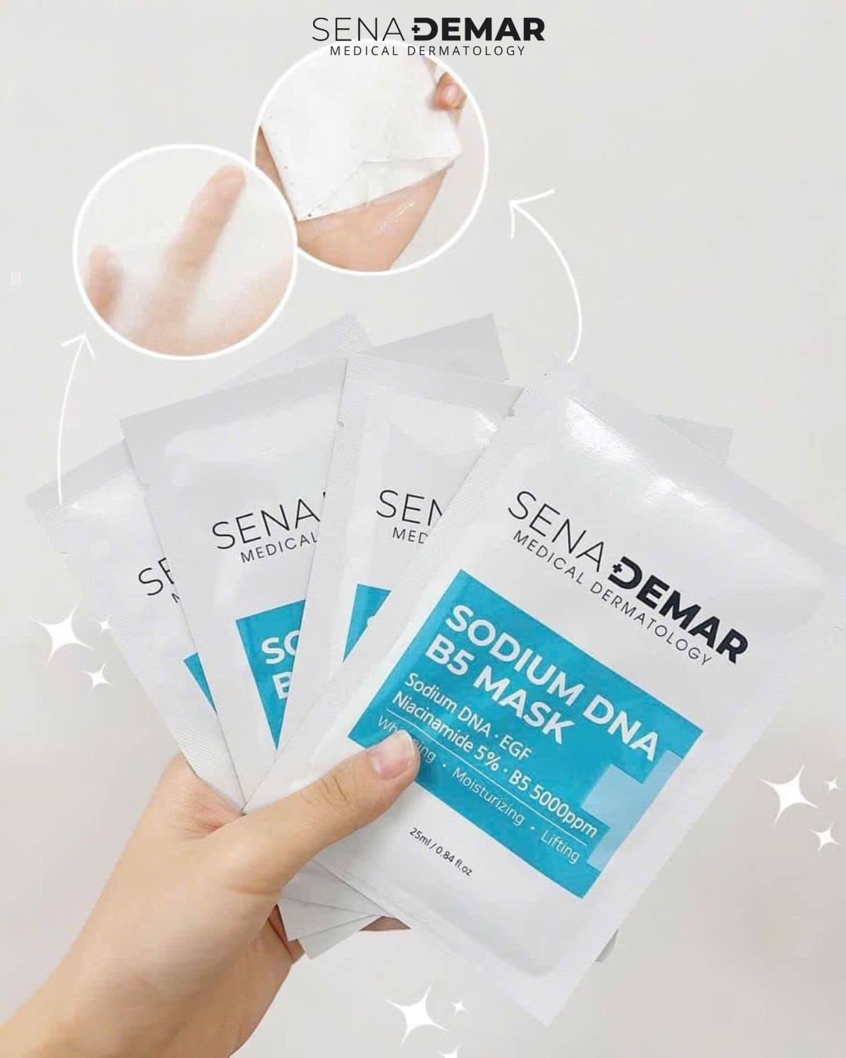 Mặt nạ cấp ẩm, dưỡng trắng, phục hồi da Sena Demar Sodium DNA B5