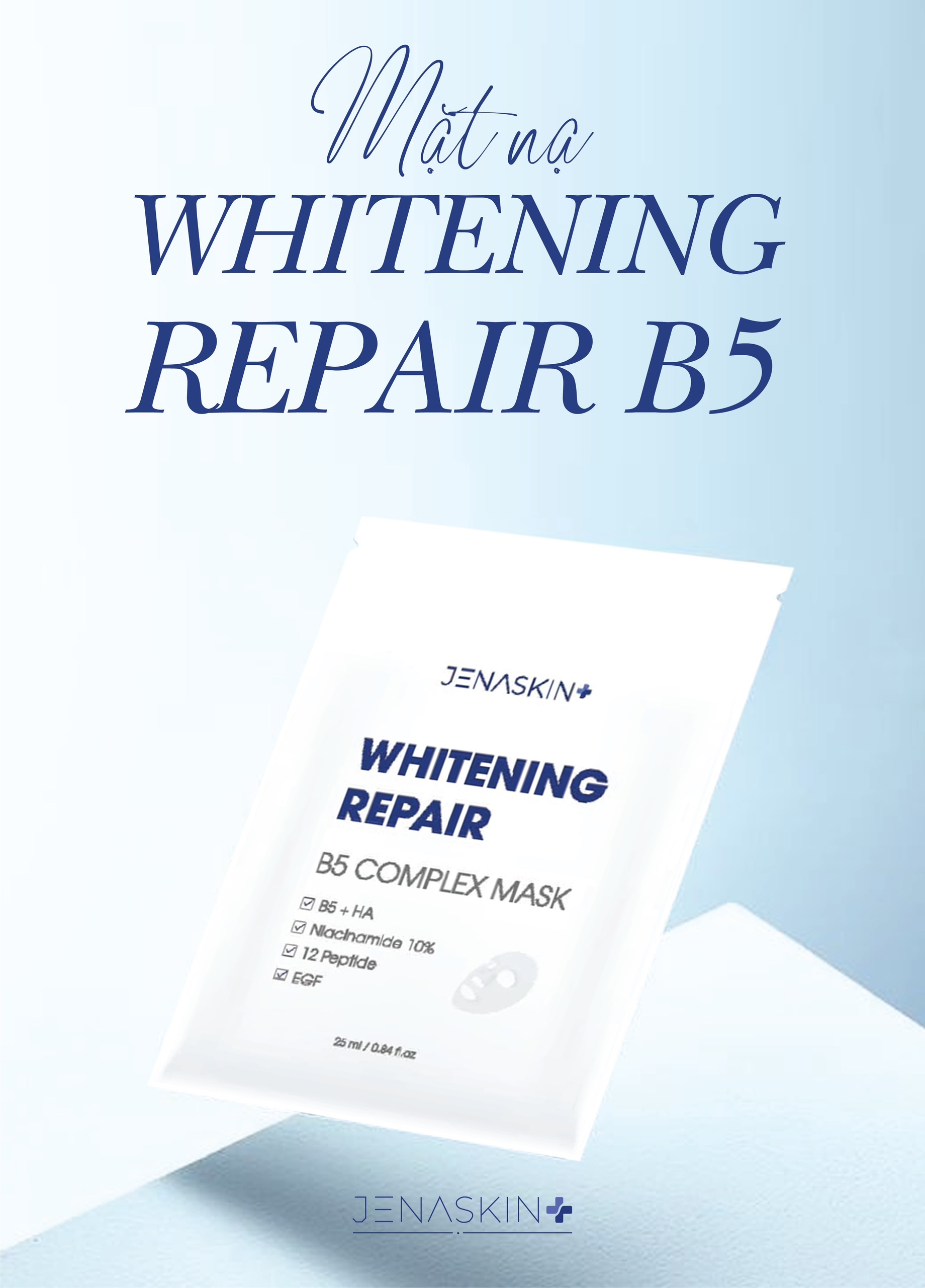 Mặt nạ cấp ẩm phục hồi Whitening Repair B5 Complex Mask Jenaskin - 1 miếng