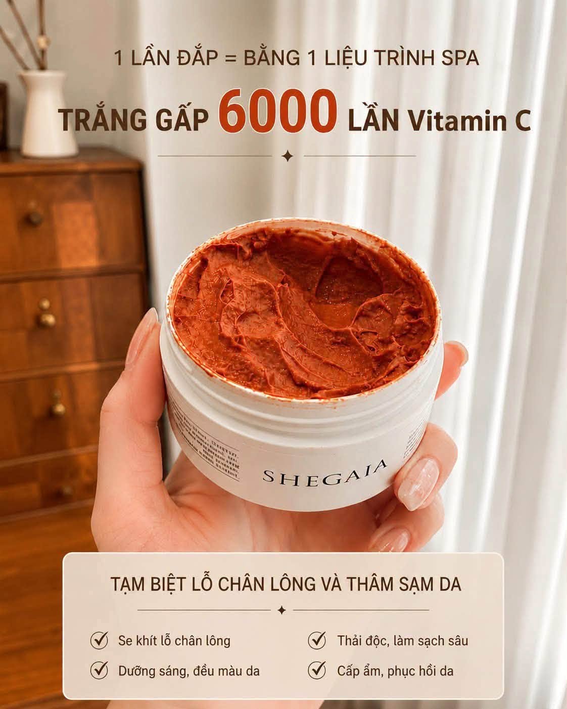 Mặt Nạ Đất Sét Huyết Rồng Shegaia – Thu Nhỏ Lỗ Chân Lông Hàn Quốc hộp 150g