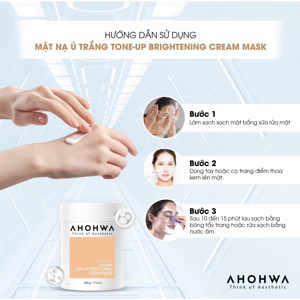 Mặt nạ ủ trắng dạng kem Ahohwa tone-up brightening cream 100ml