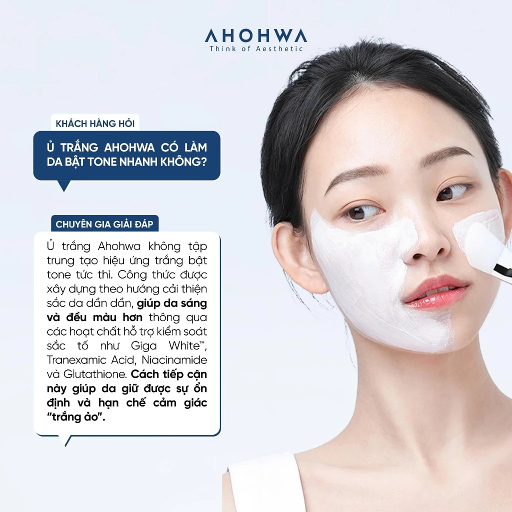 Mặt nạ ủ trắng dạng kem Ahohwa tone-up brightening cream 100ml