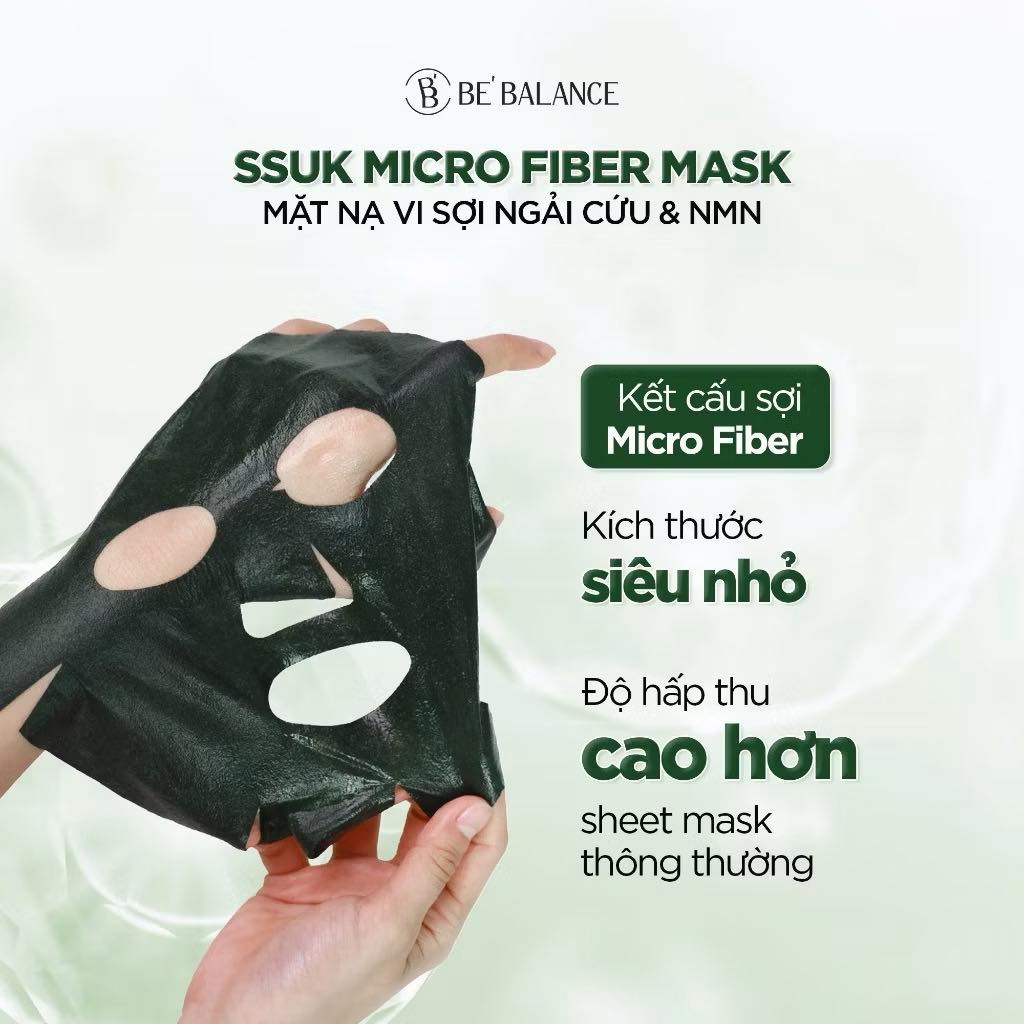 Mặt nạ vải vi sợi NMM ngải cứu SSUK Micro Fiber Mask(1 hộp/10 cái)