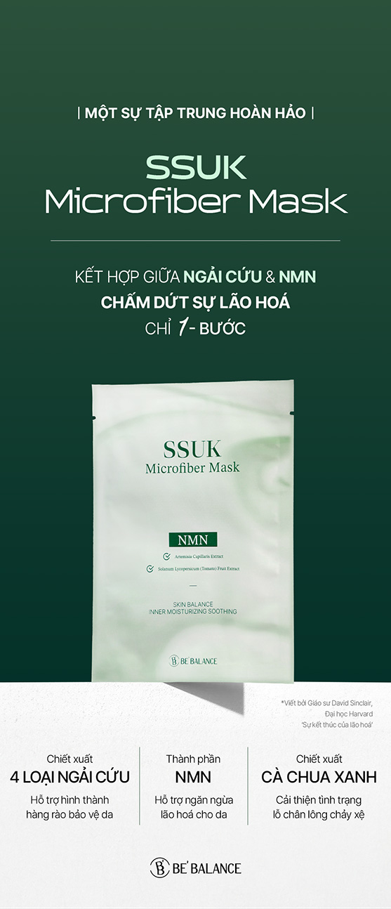 Mặt nạ vải vi sợi NMM ngải cứu SSUK Micro Fiber Mask(1 hộp/10 cái)