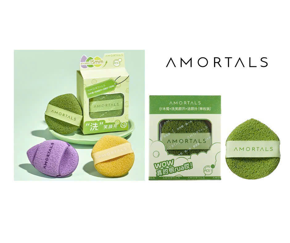Mút Rửa Mặt AMORTALS Dạng Giọt Nước Hỗ Trợ Rửa Mặt Chuyên Sâu