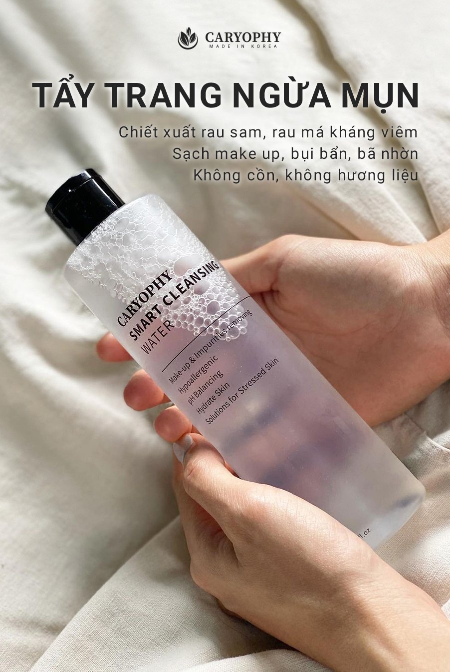 Nước Tẩy Trang Hỗ Trợ Ngăn Ngừa Mụn Caryophy Smart Cleansing 500ml