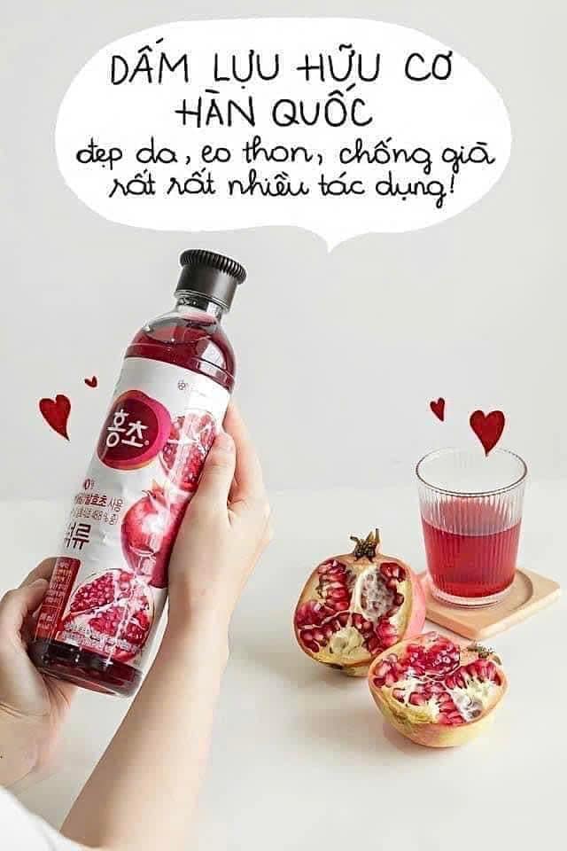 Nước Uống Giấm Hữu Cơ Lên Men Vị Lựu 900ml