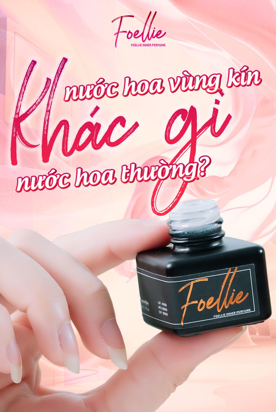 Nước hoa vùng kín Foellie Eau De Innerb Perfume - Bijou ( màu đen - hương Hoa hồng Sexy)