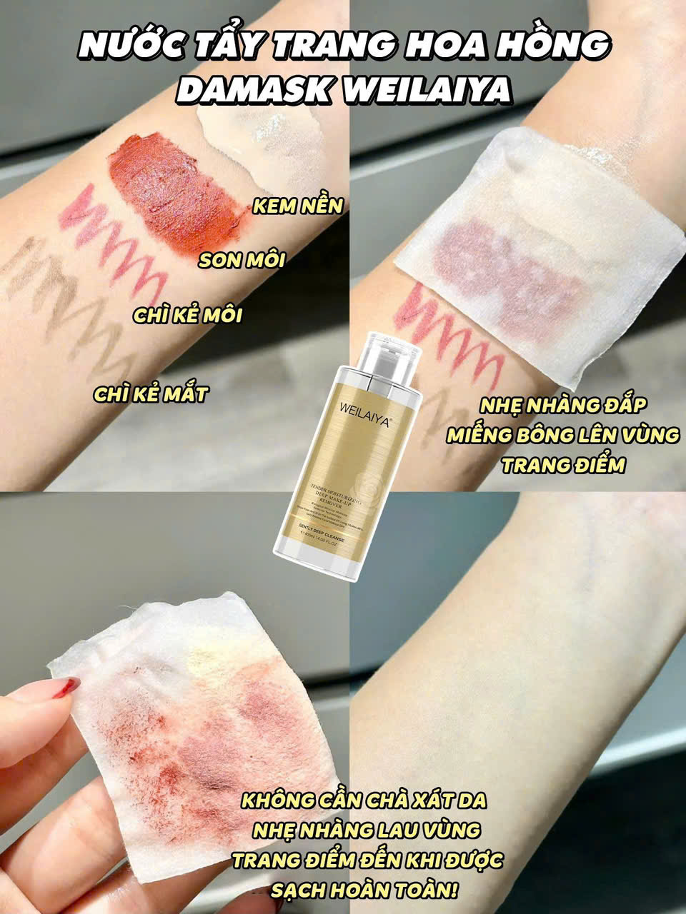 Nước tẩy trang Weilaiya- làm sạch sâu mọi lớp trang điểm