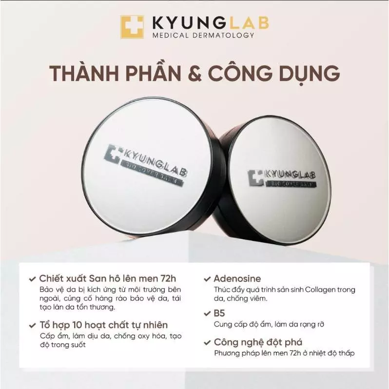 Phấn nước Kyung Lab Bio Cover Balm - Cushion dành cho da treatment (Fairlight: Tone tự nhiên)