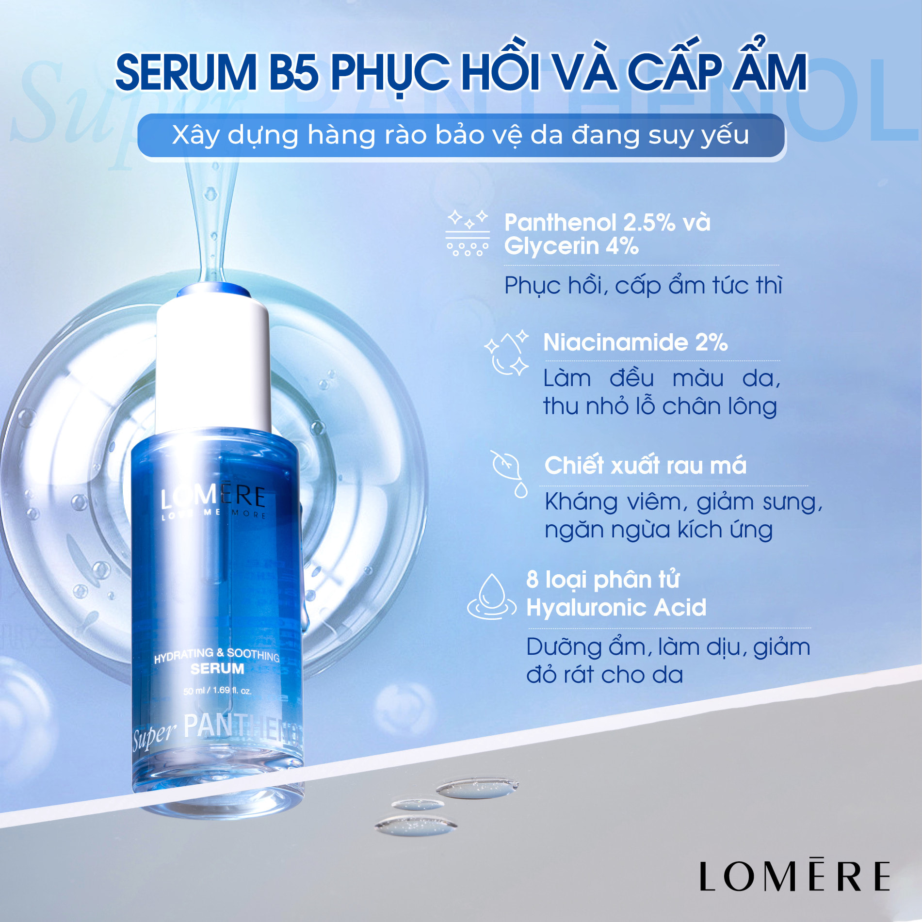 Serum Dưỡng Khoáng Super B5 Phục Hồi Cấp Ẩm Lomere