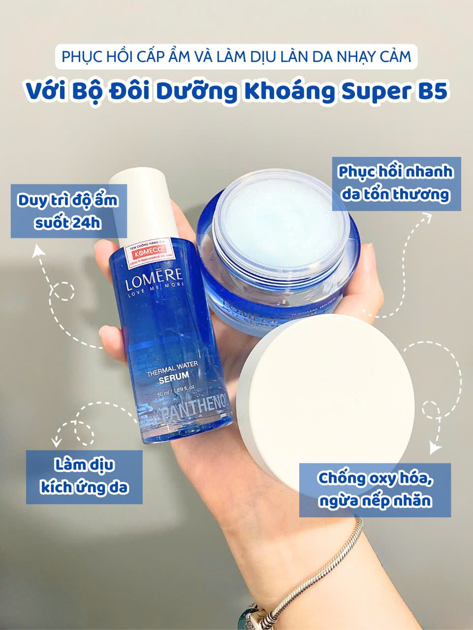 Serum Dưỡng Khoáng Super B5 Phục Hồi Cấp Ẩm Lomere