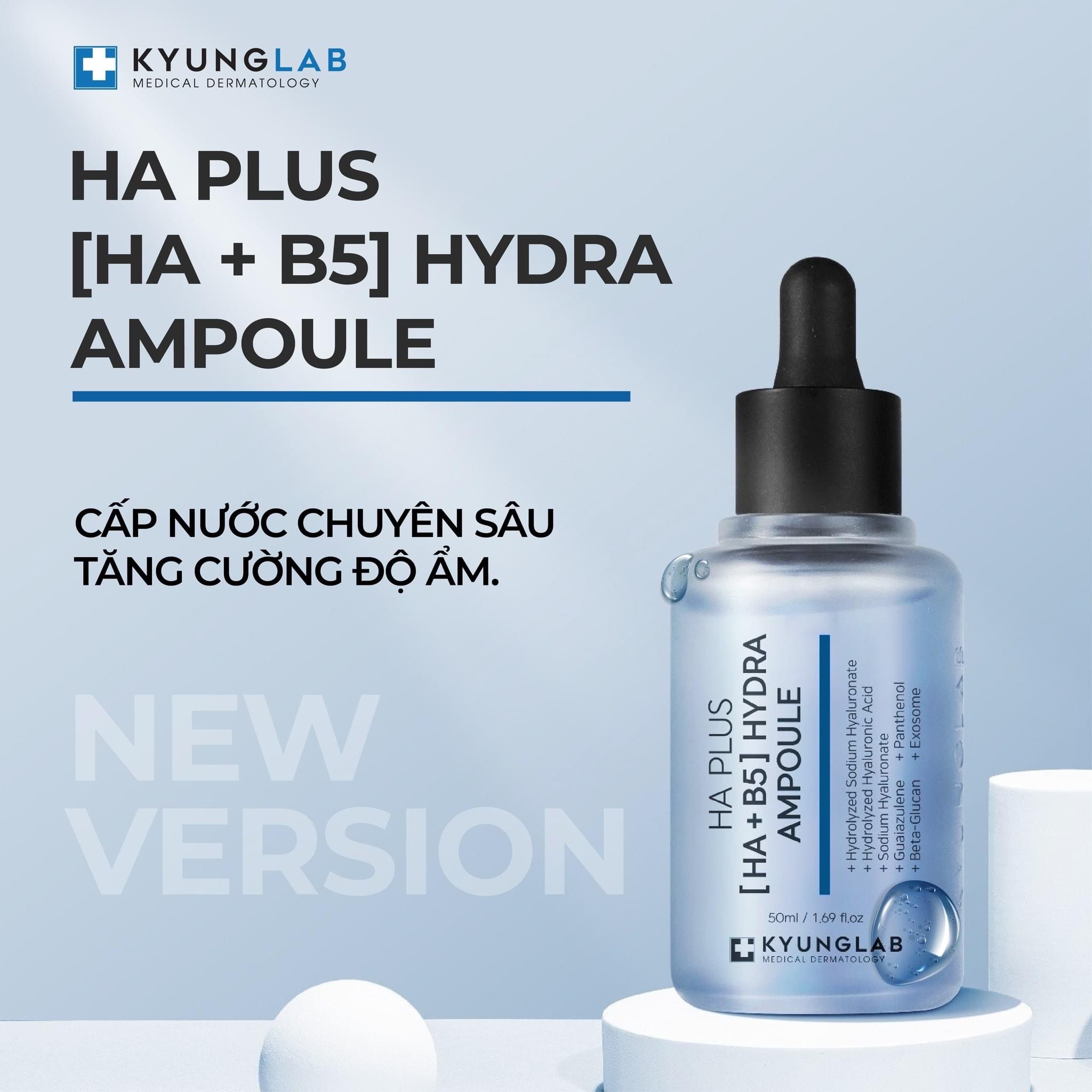 Serum Hỗ Trợ Căng Bóng Da Kyung Lab HAB5 Plus Hydra Ampoule - Mẫu mới 100ml (bản giới hạn)