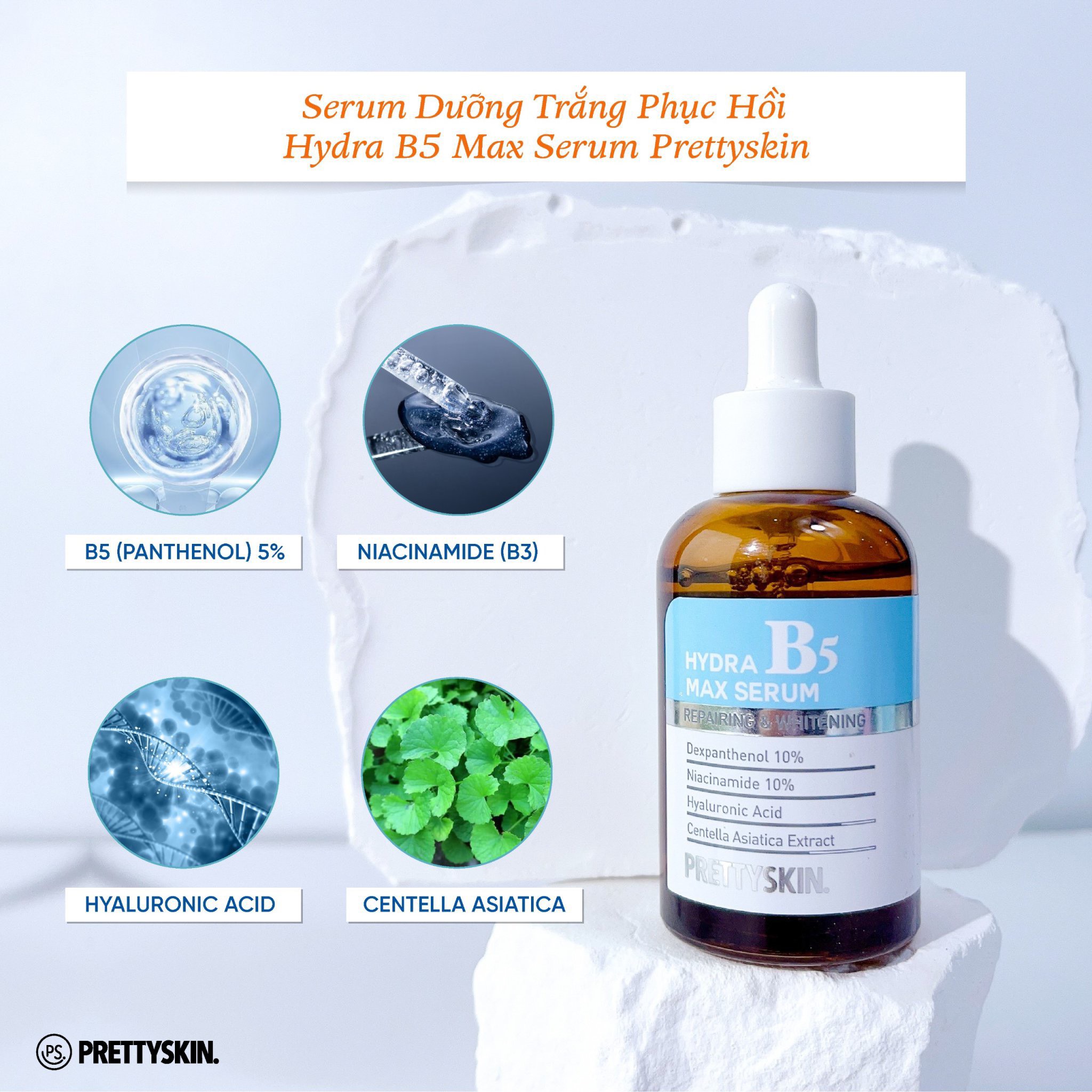 Serum Phục Hồi, Dưỡng Trắng Da Prettyskin Hydrat B5 Max Serum - 50ml