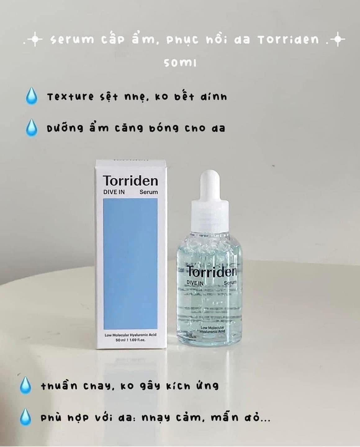 Serum Torriden Dive-In Hyaluronic Acid dưỡng ẩm , làm sáng da 50ml