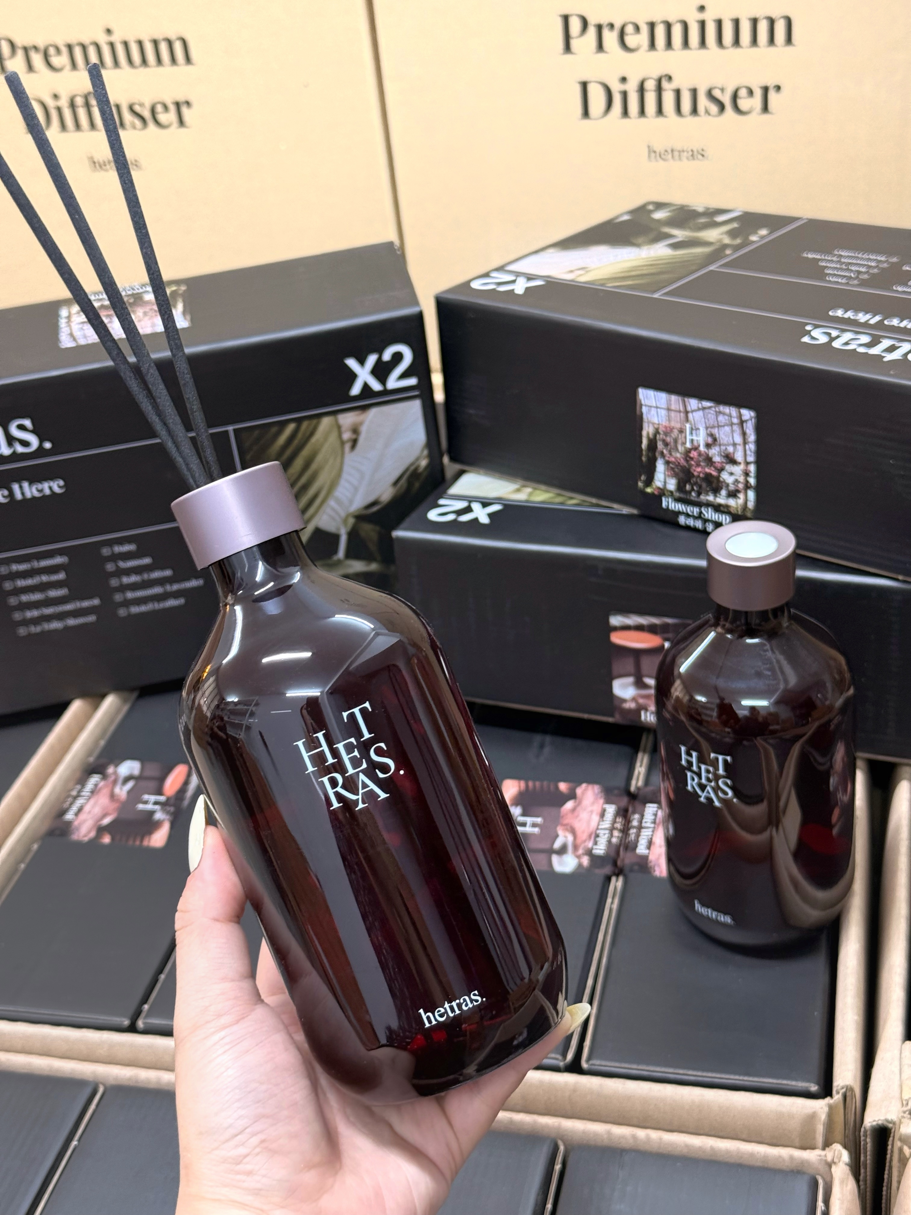 Set 2 Chai Tinh Dầu Nước Hoa Khuếch Tán Hương Thơm Hetras Hotel Wood 07 (500ml x 2)