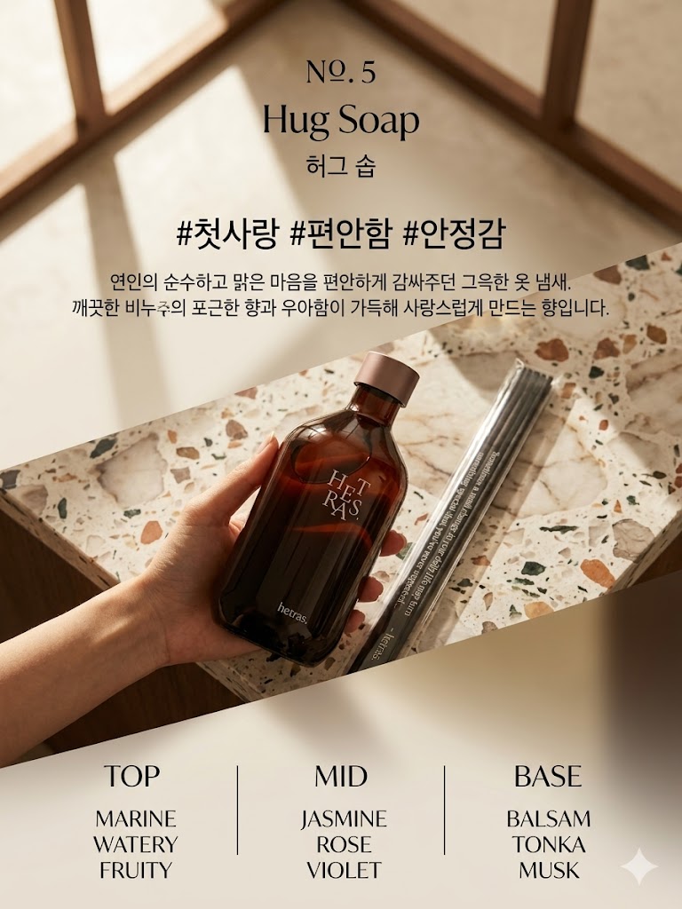 Set 2 Chai Tinh Dầu Nước Hoa Khuếch Tán Hương Thơm Hetras Hug Soap (500ml x 2)