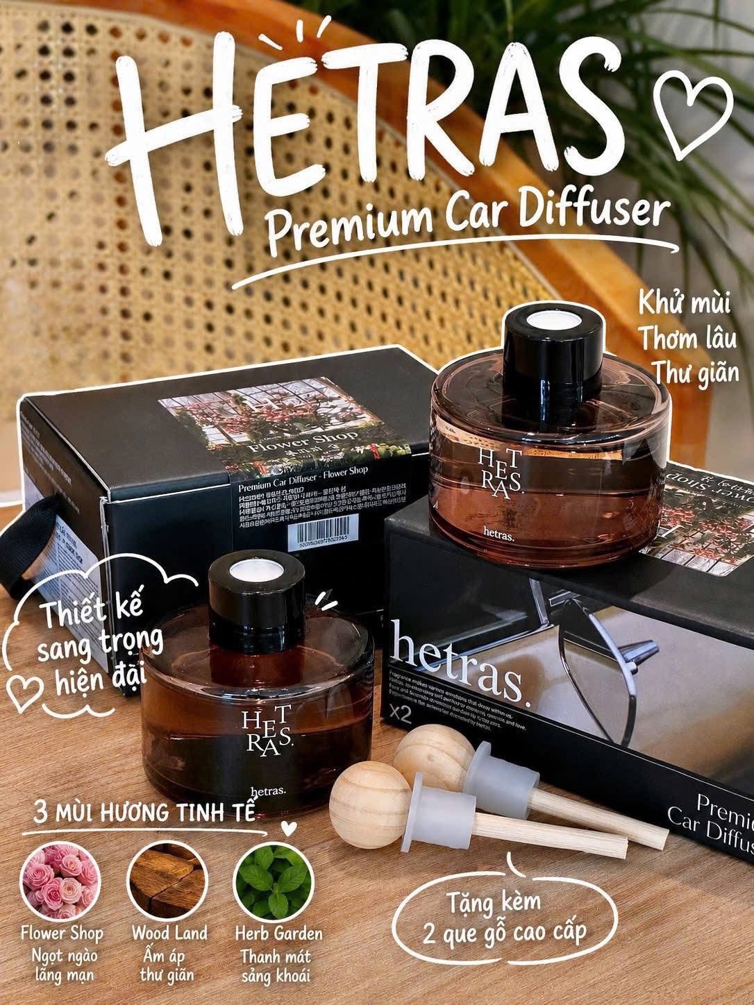 Set Nước Hoa Ô Tô Hetras Flower Shop (77ml x 2)