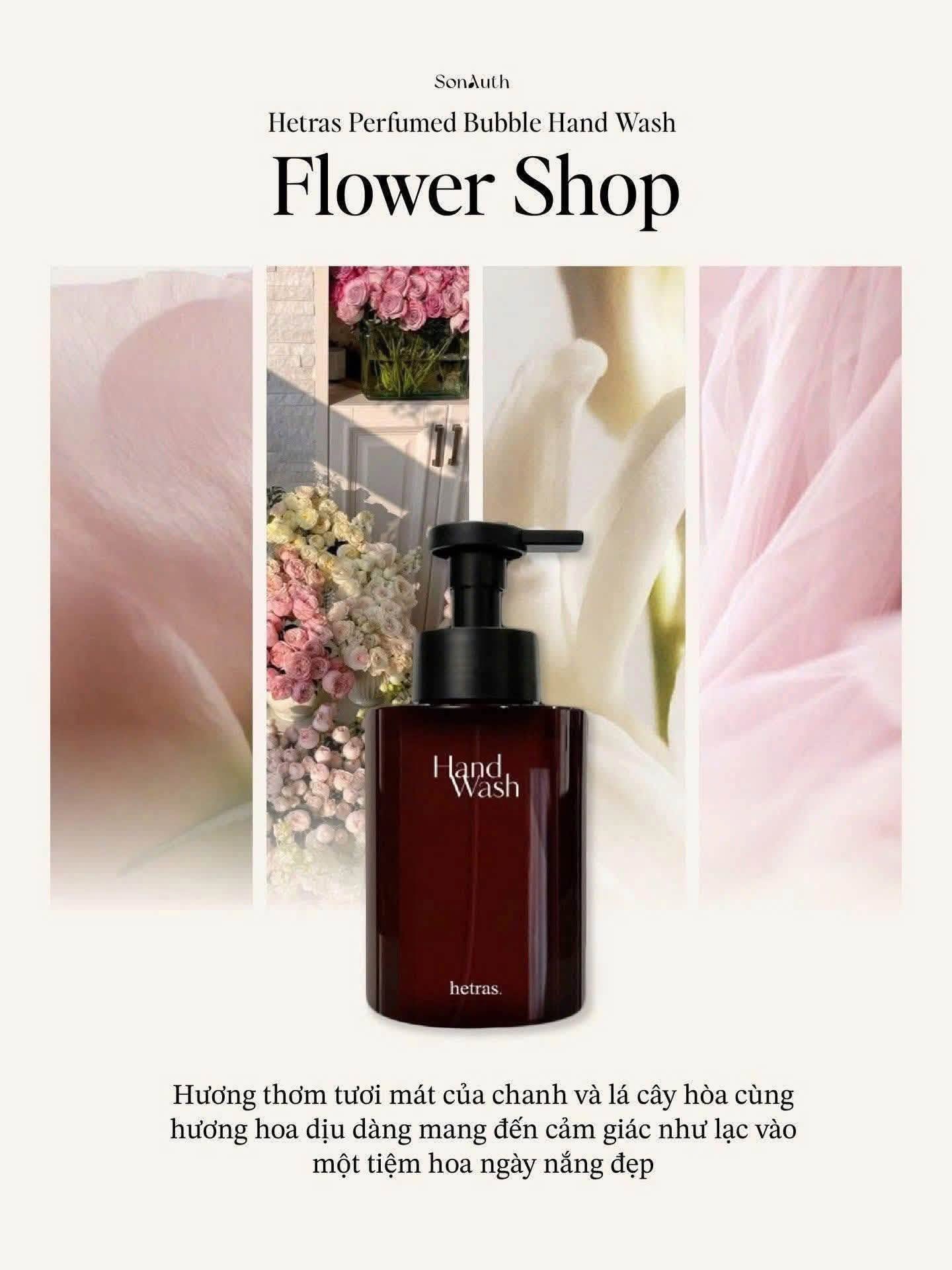 Set Nước Rửa Tay Hetras Perfumed Bubble Hand Wash Hotel Wood 515ml