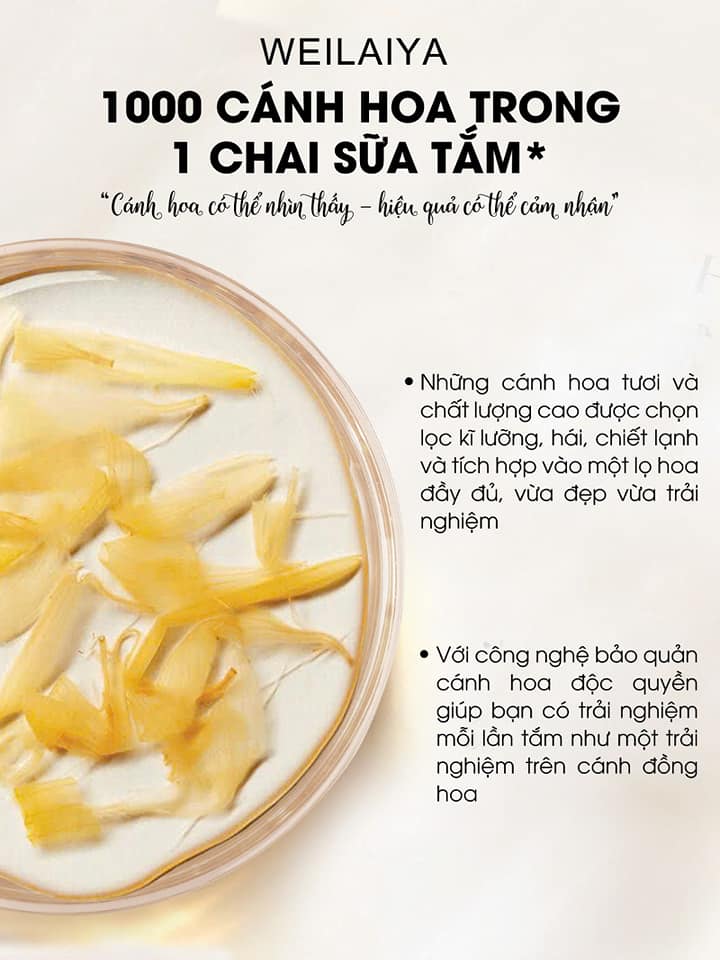 Set quà tặng cao cấp WEILAIYA : Sữa tắm Hoa Cúc và sữa tắm hoa trà giúp Cấp ẩm và Trắng da - Hương nước hoa ngọt ngào quyến rũ