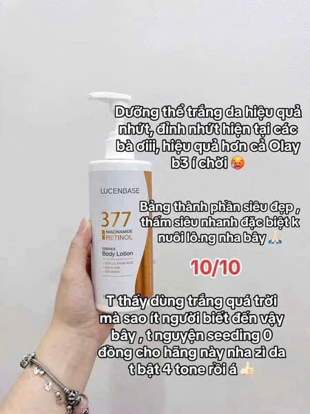 Sữa Dưỡng Thể Lucenbase 377 Niacinamide Retinol Essence Body Lotion