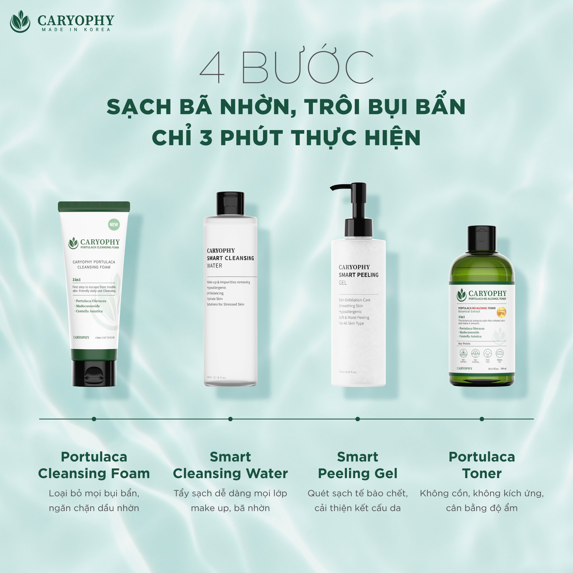 Sữa Rửa Mặt Caryophy Portulaca Cleansing Foam 150ml