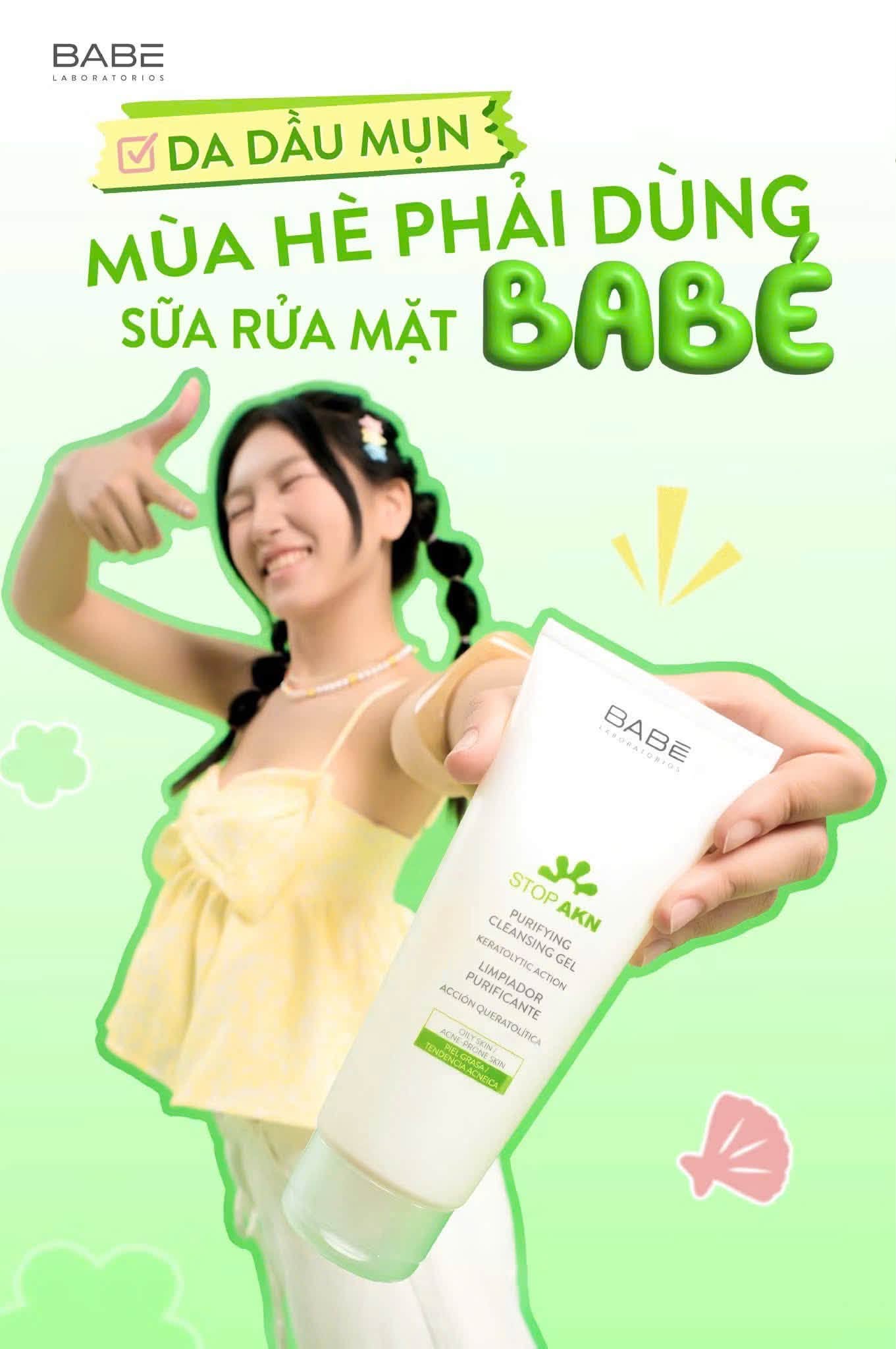 Sữa Rửa Mặt BABÉ Stop AKN Purifying Cleansing Gel 200ml
