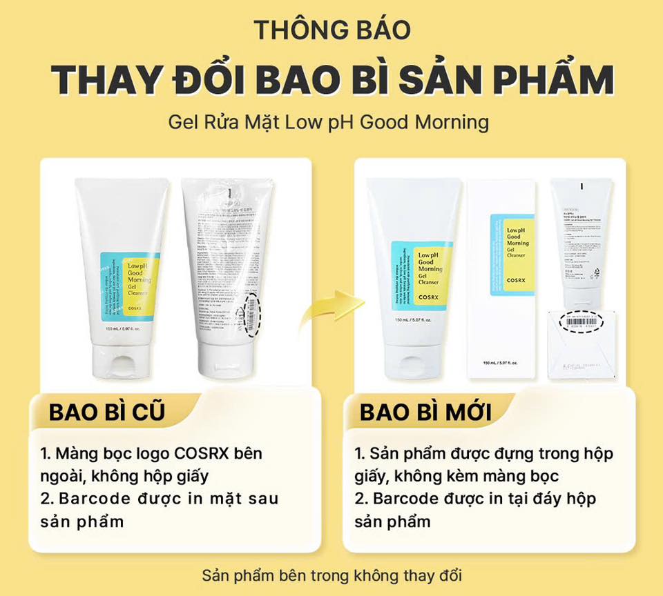 Sữa Rửa Mặt Gel COSRX Low pH Good Morning 150ml - Làm Sạch Dịu Nhẹ, Kháng Khuẩn Tràm Trà, Phù Hợp Da Nhạy Cảm, Dầu, Mụn