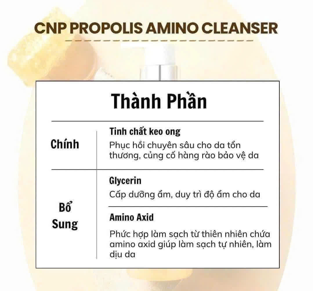 Sữa Rửa Mặt Keo Ong CNP Propolis Amino Cleanser 200ml