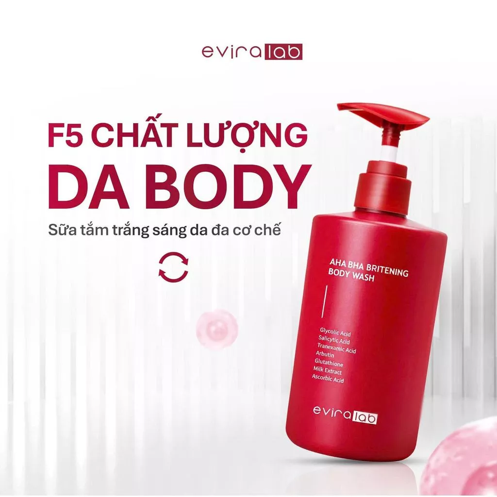 Sữa Tắm Trắng Da Eviralab Whitening Body cải thiện sắc da giúp làn da sạch mịn 300ml