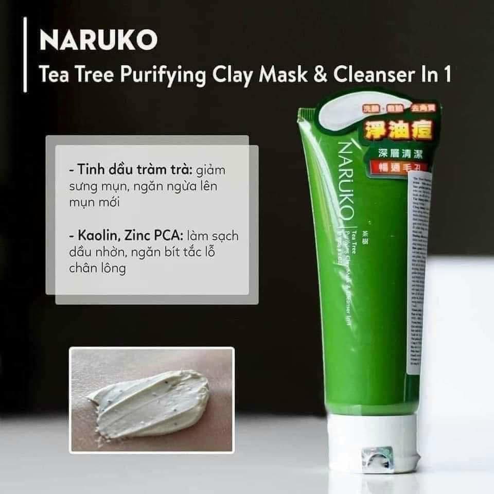 Sữa rửa mặt kiêm chức năng mặt nạ Naruko Tràm Trà