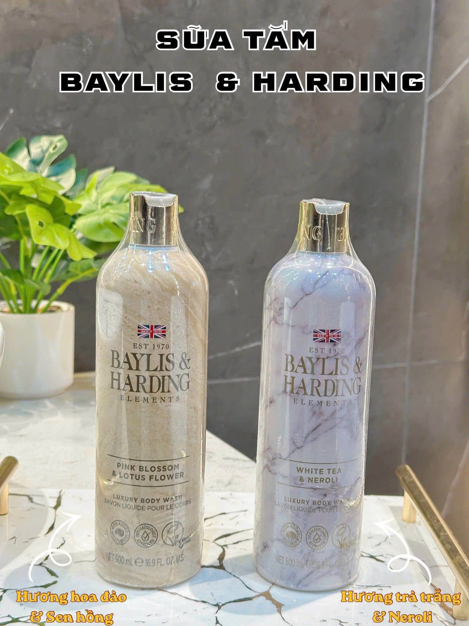 Sữa tắm Baylis & Harding Elements Pink Blossom Lotus Flower Luxury Body Wash màu nâu