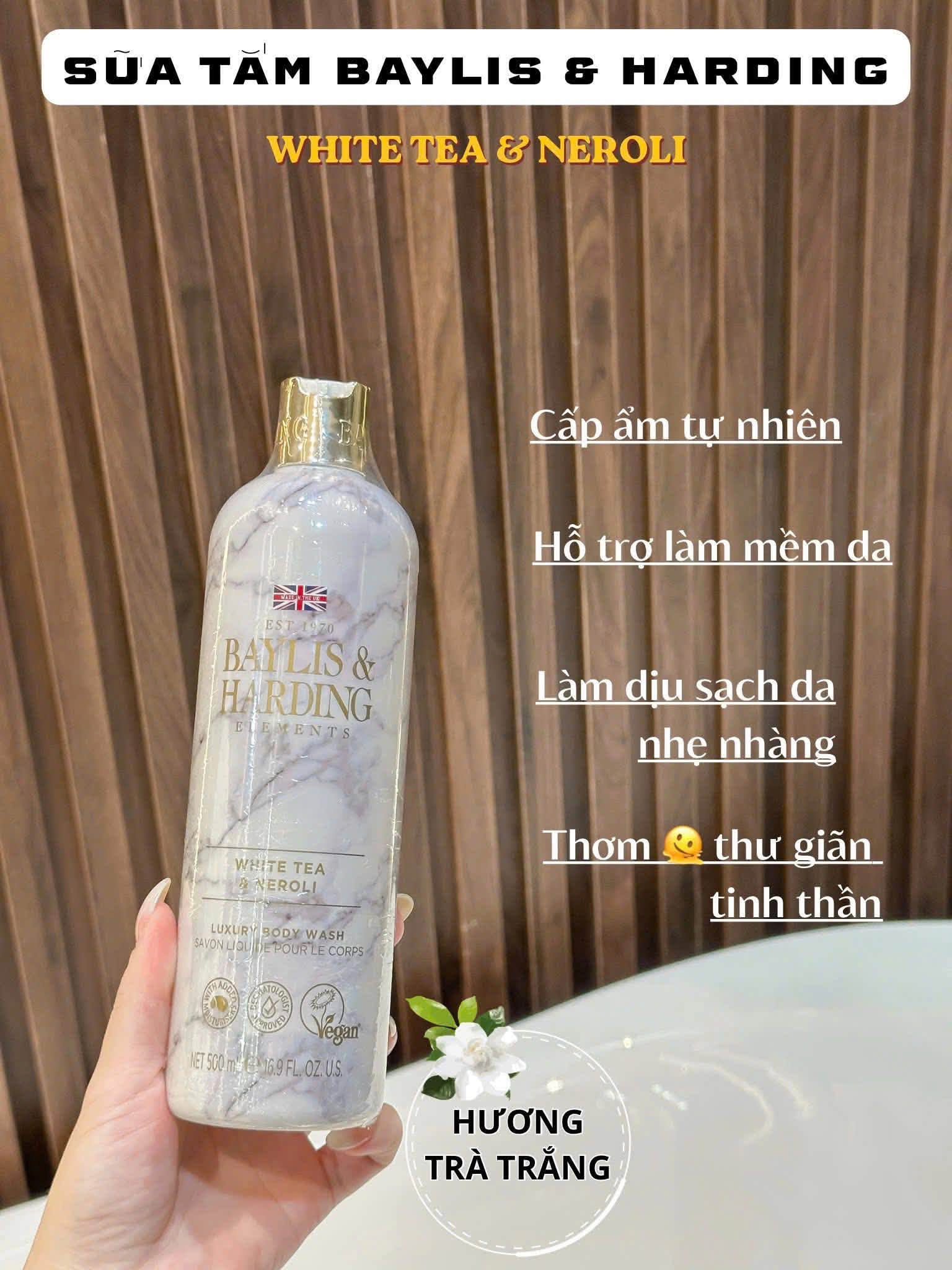 Sữa tắm Baylis & Harding Elements Pink Blossom Lotus Flower Luxury Body Wash màu nâu